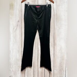 Alice + Olivia Y2K Black Low Rise Flare Wide Leg Satin Pants Size 2